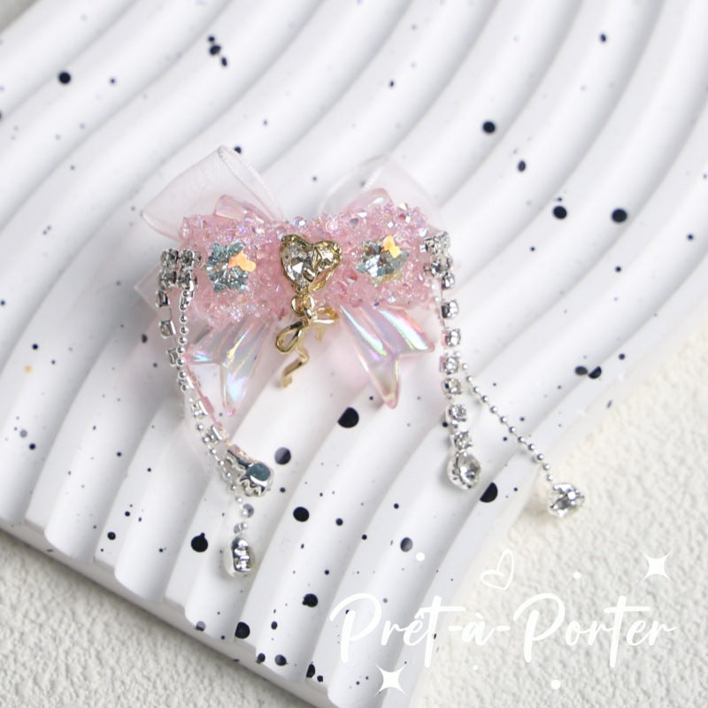 Wholesale 38*33*20mm Crystal Butterfly Ice Flower Tassel Jewelry Accessories Loose Beads